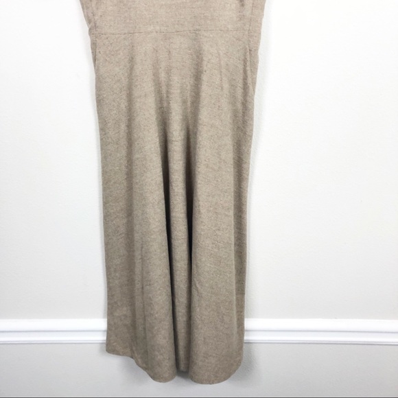 Zara | Tan Wool Blend Short Sleeve Midi Dress - Picture 6 of 8